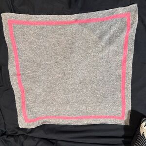 White + Warren Gray & Pink 100% Cashmere Scarf